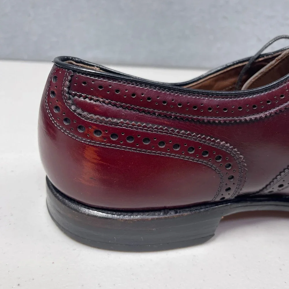 Allen Edmonds Shoes Mens Size 14B McAllister Wingtip Oxford Burgundy Leather